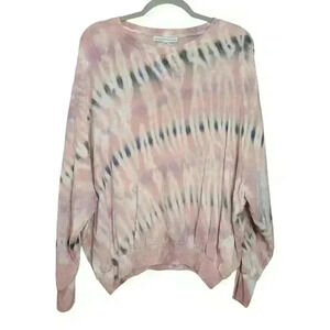 Young Fabulous & Broke | YFB Oversized Pink & Green Tie Dye Sweatshirt Size M